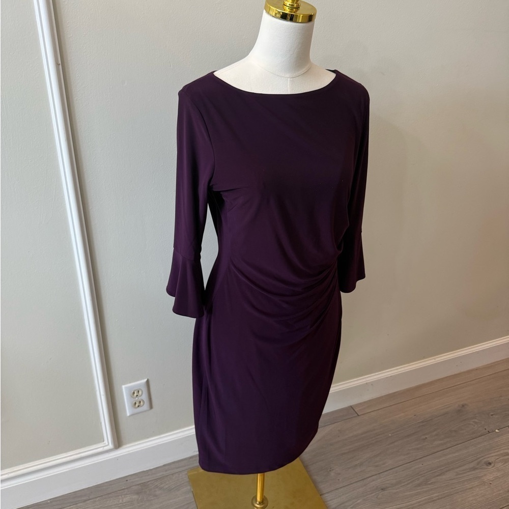 Anne Klein Deep Purple Long Sleeve Dress - Picture 7 of 10